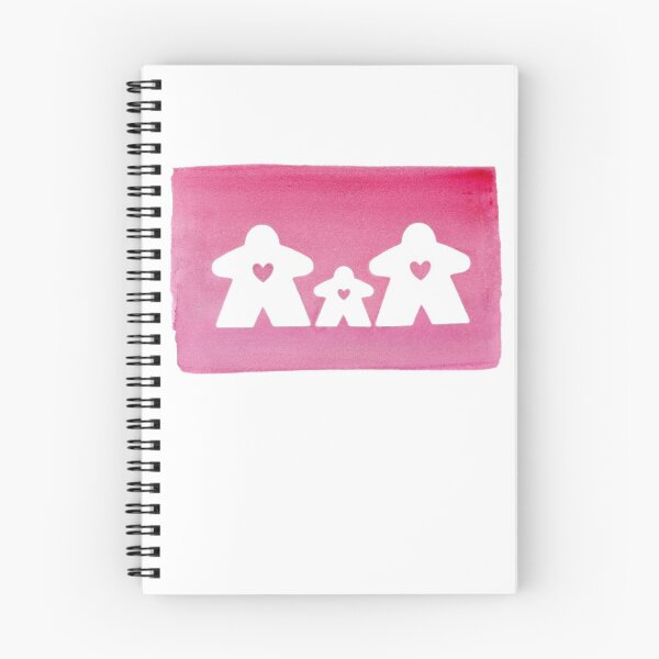 Artikelvorschau, Rosa Gamer-Meeple-Familie entworfen und verkauft von Zab Butler Design.