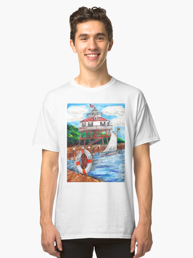 Alternate view of Drum point Lighthouse Calvert County Maryland Classic T-Shirt