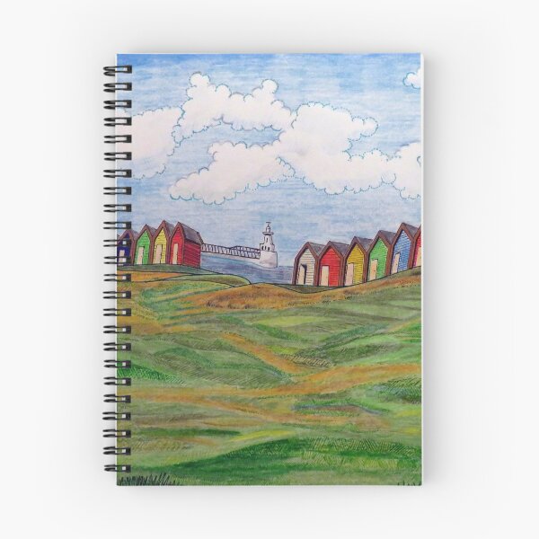 Item preview, 464 - BEACH CHALETS AT BLYTH - 02 - DAVE EDWARDS - COLOURED PENCILS - 2019 designed and sold by BLYTHART.