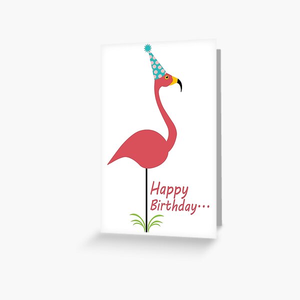 Flamingo Birthday Greeting Cards Redbubble - flamingo roblox happy birthday