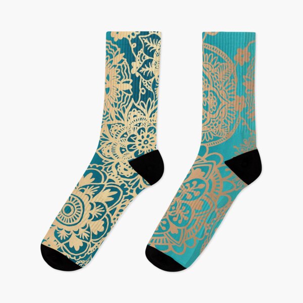 Item preview, Teal Green and Gold Mandala Pattern designed and sold by Julie Erin Designs.