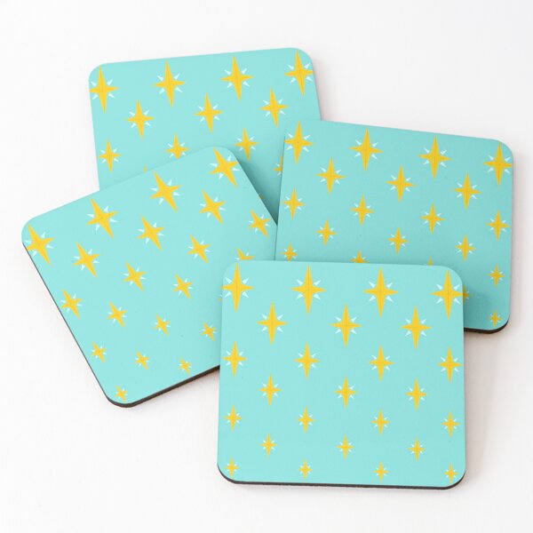 Item preview, Golden Starbursts in Turquoise designed and sold by Christine Crawford.