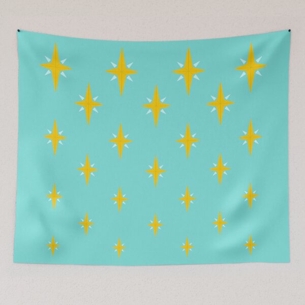 Item preview, Golden Starbursts in Turquoise designed and sold by Christine Crawford.