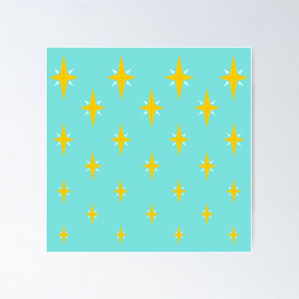 Item preview, Golden Starbursts in Turquoise designed and sold by Christine Crawford.