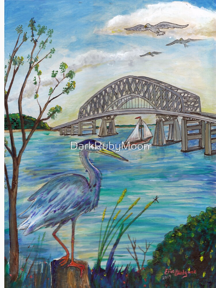 Blue heron by Key bridge by DarkRubyMoon