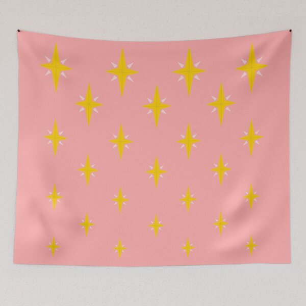 Item preview, Golden Starbursts in Pink designed and sold by Christine Crawford.