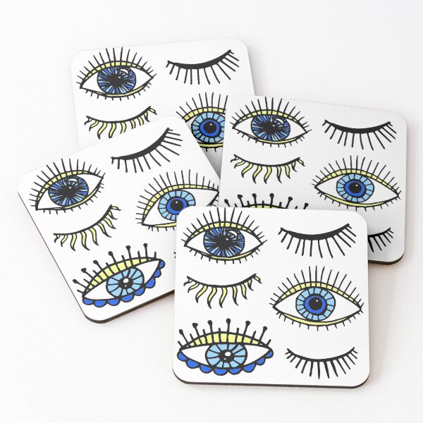 Item preview, Evil Eyes Blue Yellow Lucky Charm Symbol designed and sold by Julie Erin Designs.