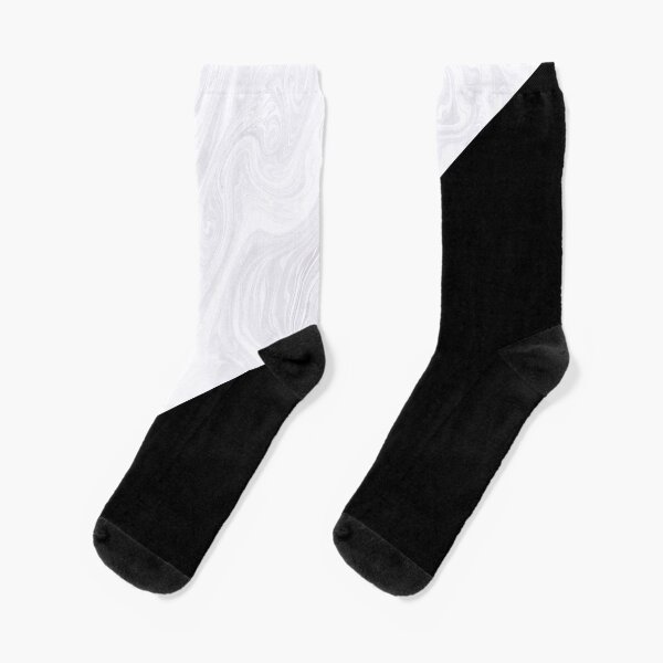 Black and White Marble Minimal Geometric Socks