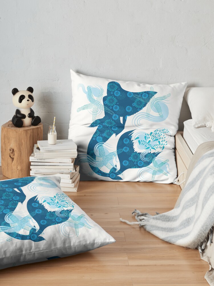 Alternate view of Mermaid Starfish Underwater Floor Pillow