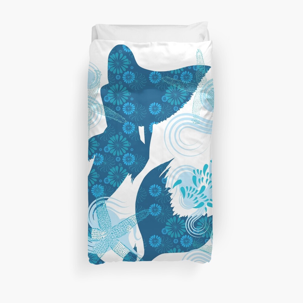 Mermaid Starfish Underwater Duvet Cover