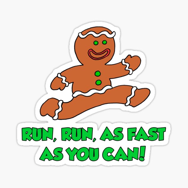 Item preview, Run Run Fast As You Can Gingerbread Man Cartoon designed and sold by jaycartoonist.
