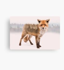 Fox Double Exposure Canvas Print