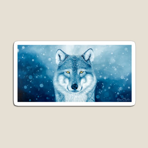 Blue Wolf in Snow Magnet