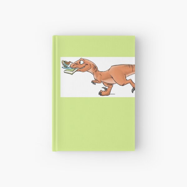 Raptor Tea and Book Fetch! from Mom Needs a Dinosaur! Book - Green Background Hardcover Journal