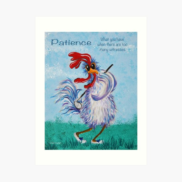 Golfing chicken Art Print