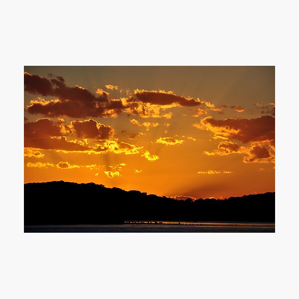 Golden Christmas Sunet - Lake Macquarie NSW Australia Photographic Print