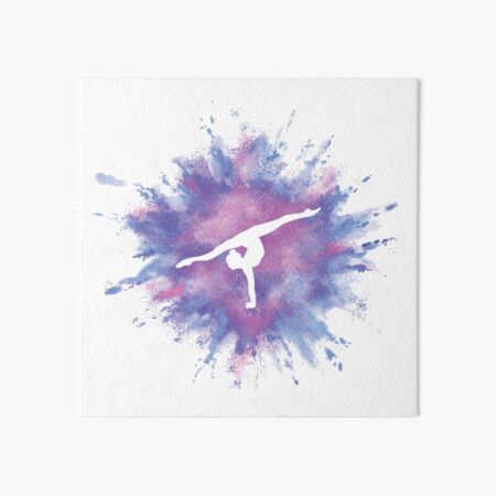 Gymnast Rainbow Explosion Pink Blue Art Board Print