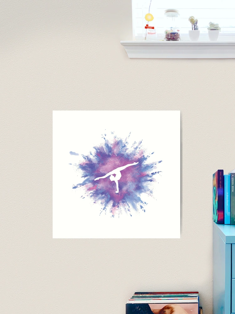 Gymnast Rainbow Explosion Pink Blue Art Print for Sale by Flexiblepeople