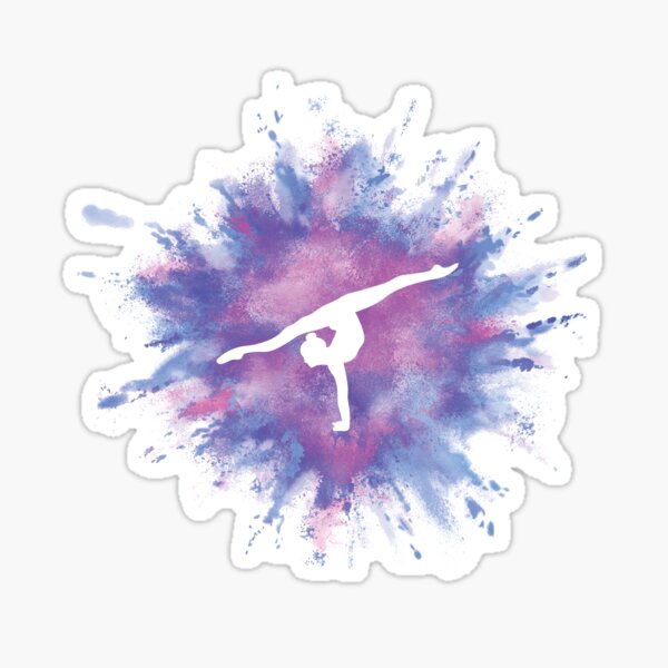 Gymnast Rainbow Explosion Pink Blue Sticker