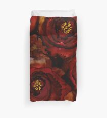Big Red Blooming Roses Duvet Cover