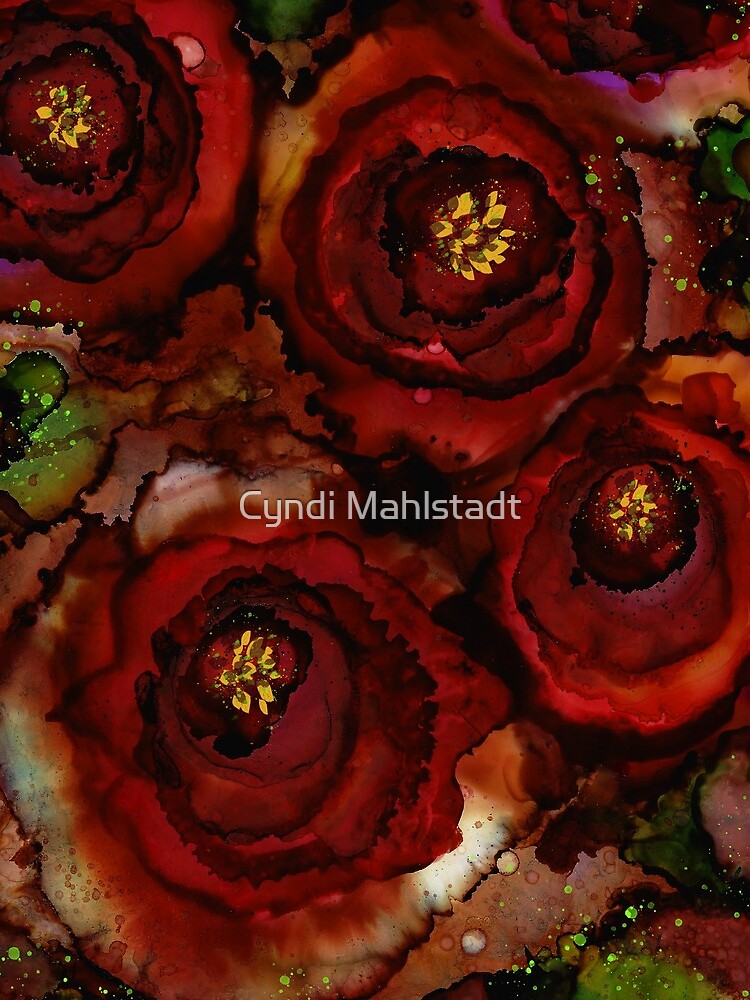 Big Red Blooming Roses by MeadowBug