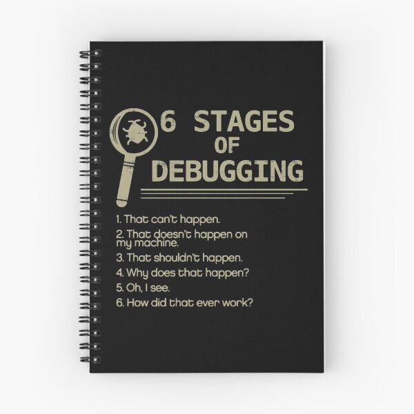 Item preview, 6 Stages of Debugging designed and sold by DisabledBlot.