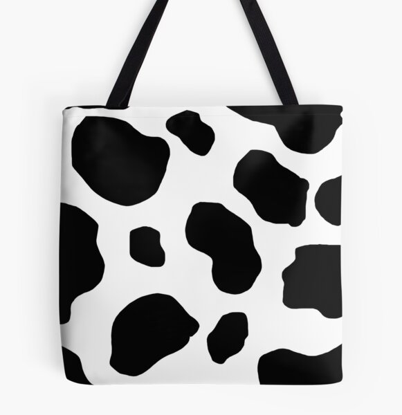 Cow Print Canvas Bag Woman Tote Women Open Book Shopping Bags