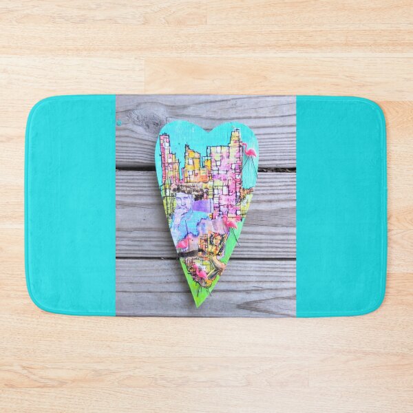 Item preview, Miami Cityscape Flamingo Heart designed and sold by Kristin Gregg.