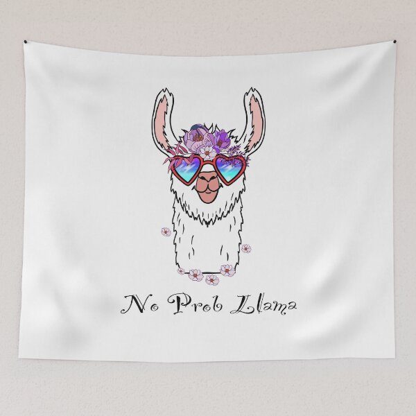 Item preview, No prob llama alpaca floral heart sunglasses T-shirt  designed and sold by Tasia  Ka.