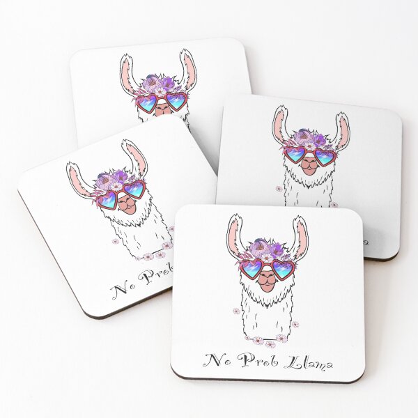 Item preview, No prob llama alpaca floral heart sunglasses T-shirt  designed and sold by Tasia  Ka.
