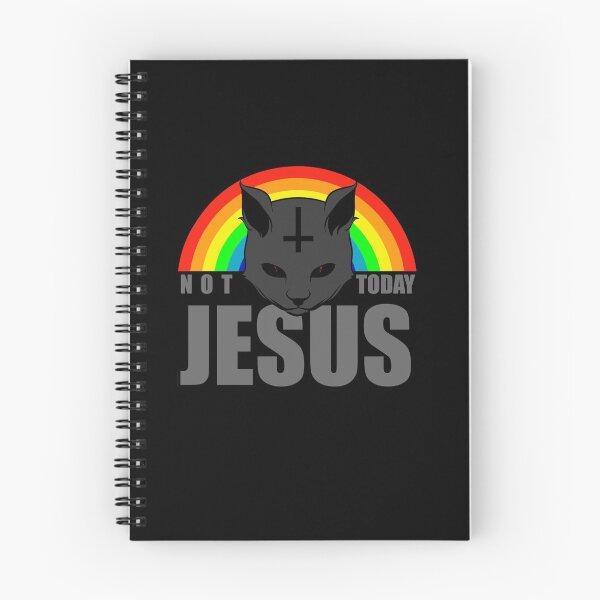 Item preview, Not Today Jesus Rainbow Satanic Cat Goth Gift designed and sold by Phaedra Jones.