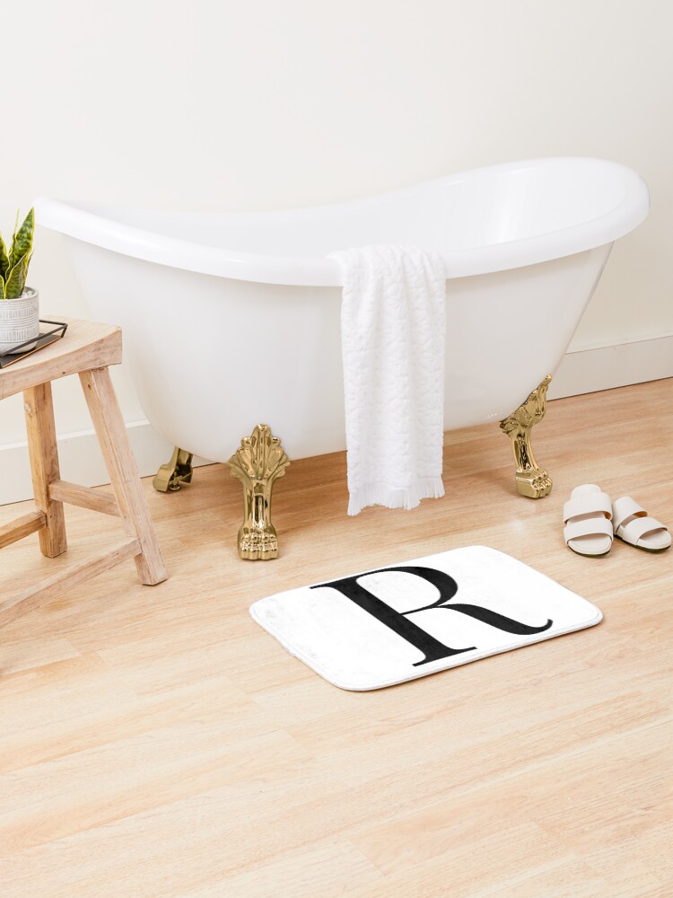 Thumbnail 2 of 6, Bath Mat, Letter R designed and sold by marosharaf.