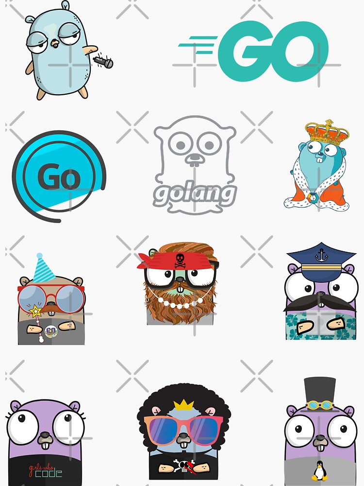 Golang Gopher Sticker Pack Sticker For Sale By Leesander Redbubble