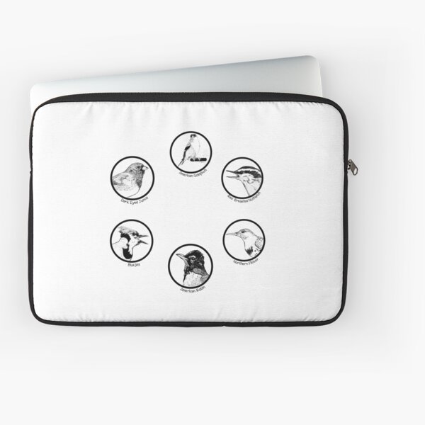 Six Original Bird Drawings - Composite Laptop Sleeve