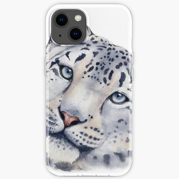Snow Leopard in Watercolor iPhone Soft Case