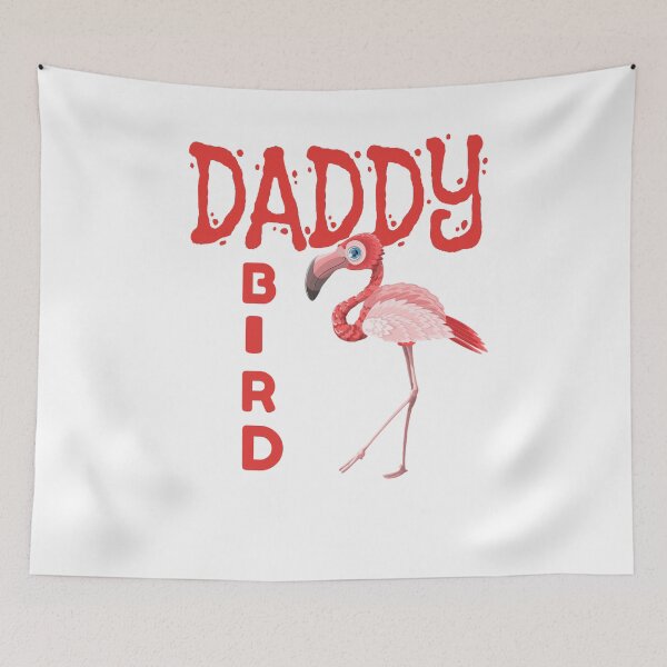 Item preview, Daddy bird, baby bird, mommy bird flamingo family design designed and sold by Burley Threads.
