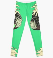 Schwebende Insel mit einer Quelle, die aus dem Nichts kommt Leggings