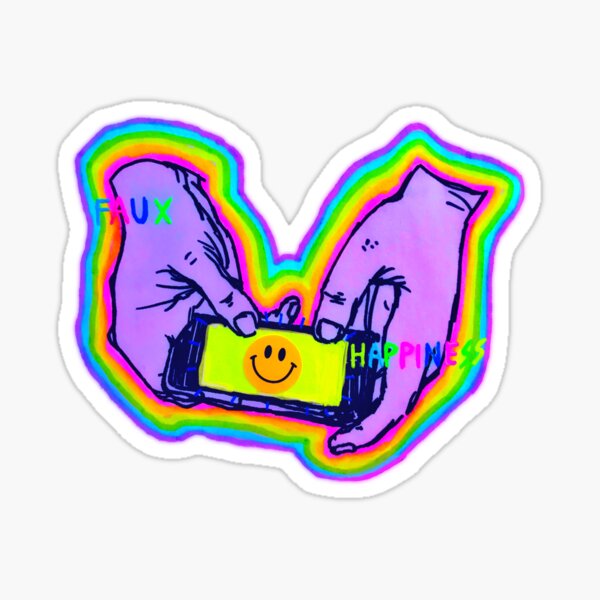 faux happiness Sticker