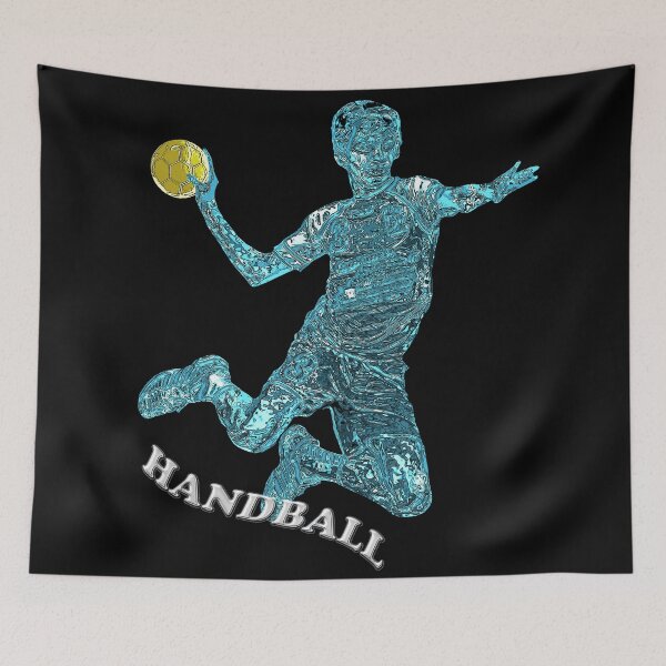Item preview, Handball player blue silhouette designed and sold by Astralia.