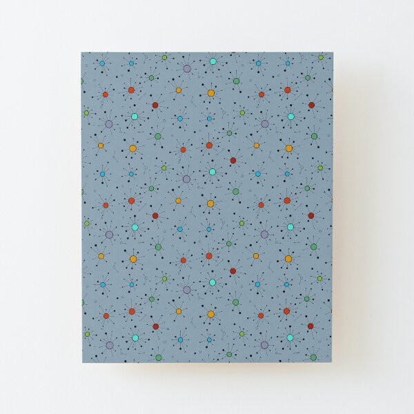 Simple Colourful Minimalist Geometric Mini Constellations Pattern Wood Mounted Print