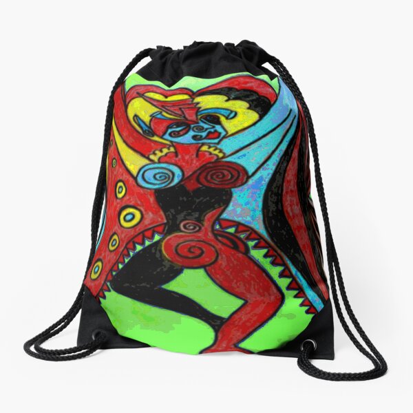 Butterfly Woman Drawstring Bag