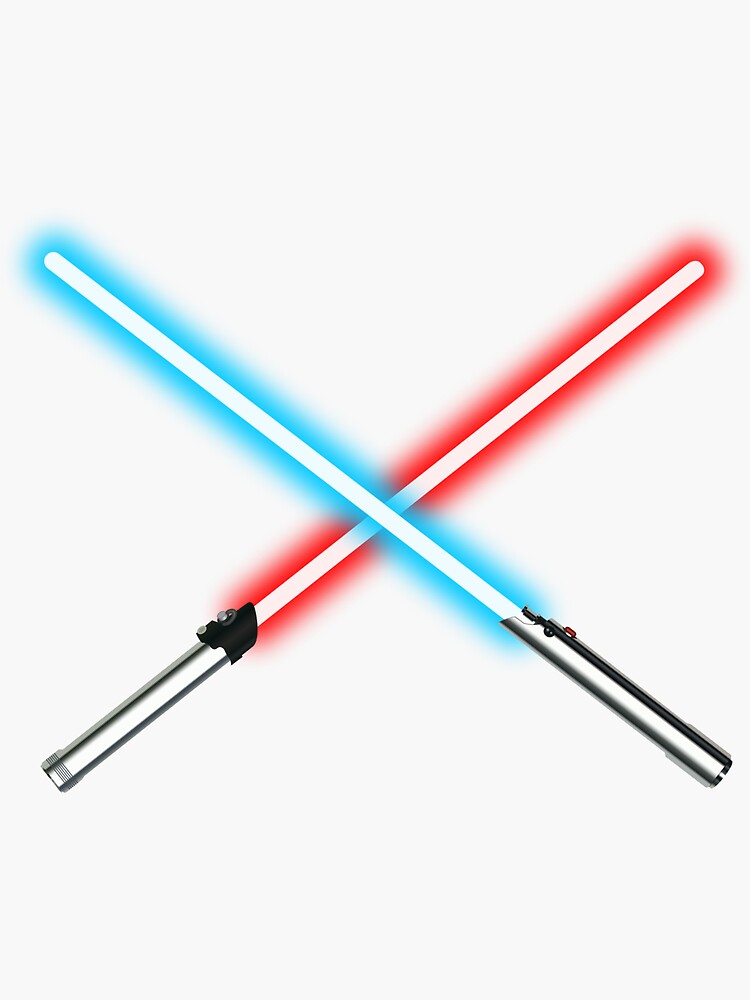 Blue and Red Lightsabers" Sticker for Sale by LeoMC | Redbubble