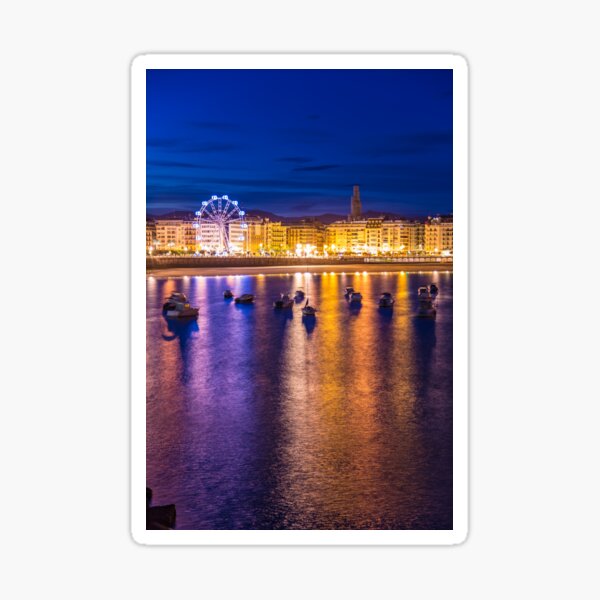 Vista previa del artículo con la obra «Donostia San Sebastián de noche # 14», diseñado y vendido por M Tchaikovsky.