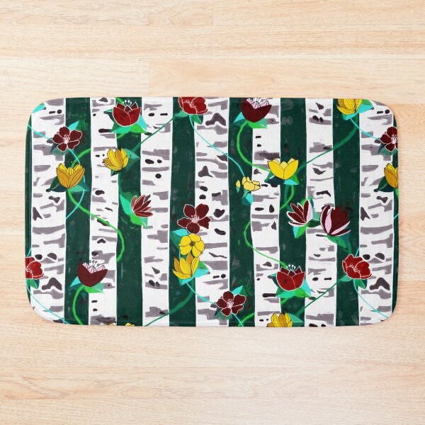 Item preview, Birch Trees On Forest Green designed and sold by TigaTiga.
