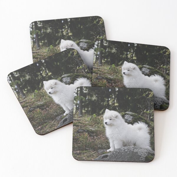 Item preview, Samoyed dog puppy in the forest designed and sold by Juhku.