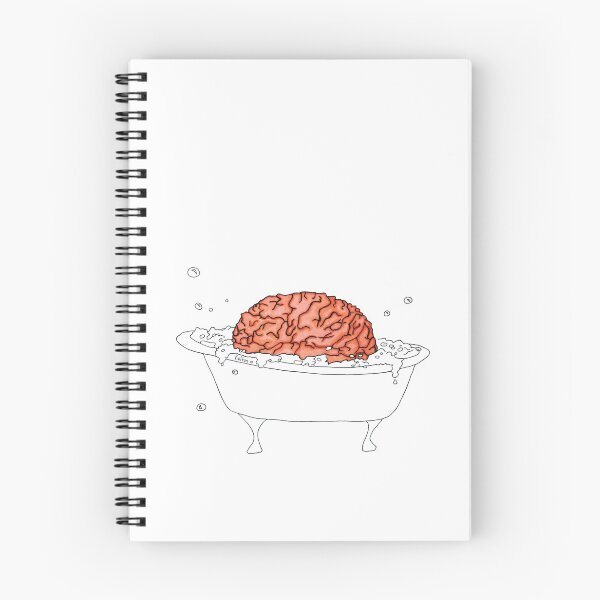 Item preview, Brain in a Tub - Bubble Bath - simple drawing white background designed and sold by Natasha Kolton.
