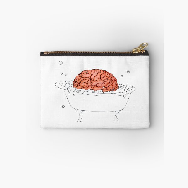 Item preview, Brain in a Tub - Bubble Bath - simple drawing white background designed and sold by Natasha Kolton.
