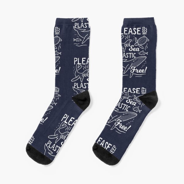 Please Keep Our Sea Plastic Free - Marine Animals Socks