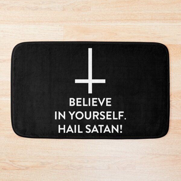 Item preview, Believe In Yourself Hail Satan Inverted Cross designed and sold by Isolde Gravieraine.