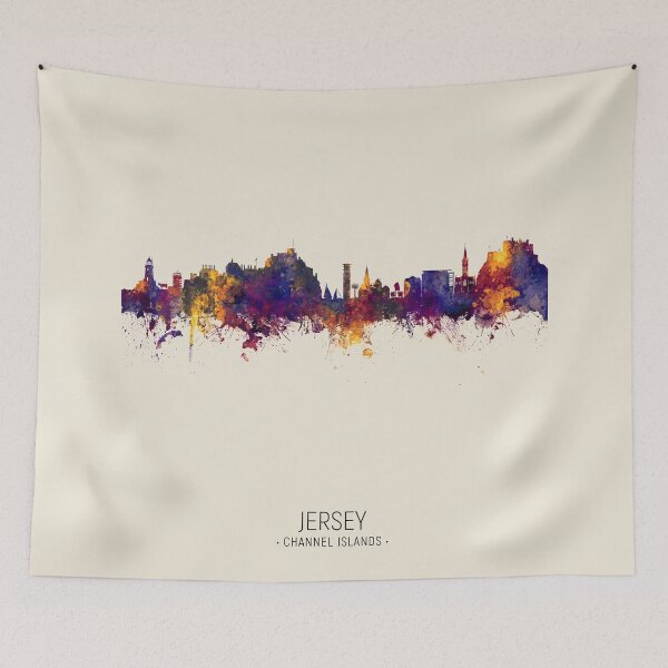 Item preview, Jersey Channel Islands Skyline designed and sold by ArtPrints.
